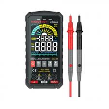 Habotest HT126B Medidor Digital, Multímetro Universal, AC, DC, Resistencias, Capacitancia, True RMS, NCV, Linterna LED, Pantalla LCD, Negro