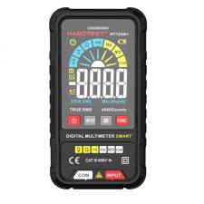 Medidor digital Habotest HT124A+, Multímetro universal, Tensión CC/CA, Frecuencias, Resistencias, True RMS, Prueba en vivo, NCV, Linterna negra