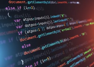 Código de software con puntos sobresalientes